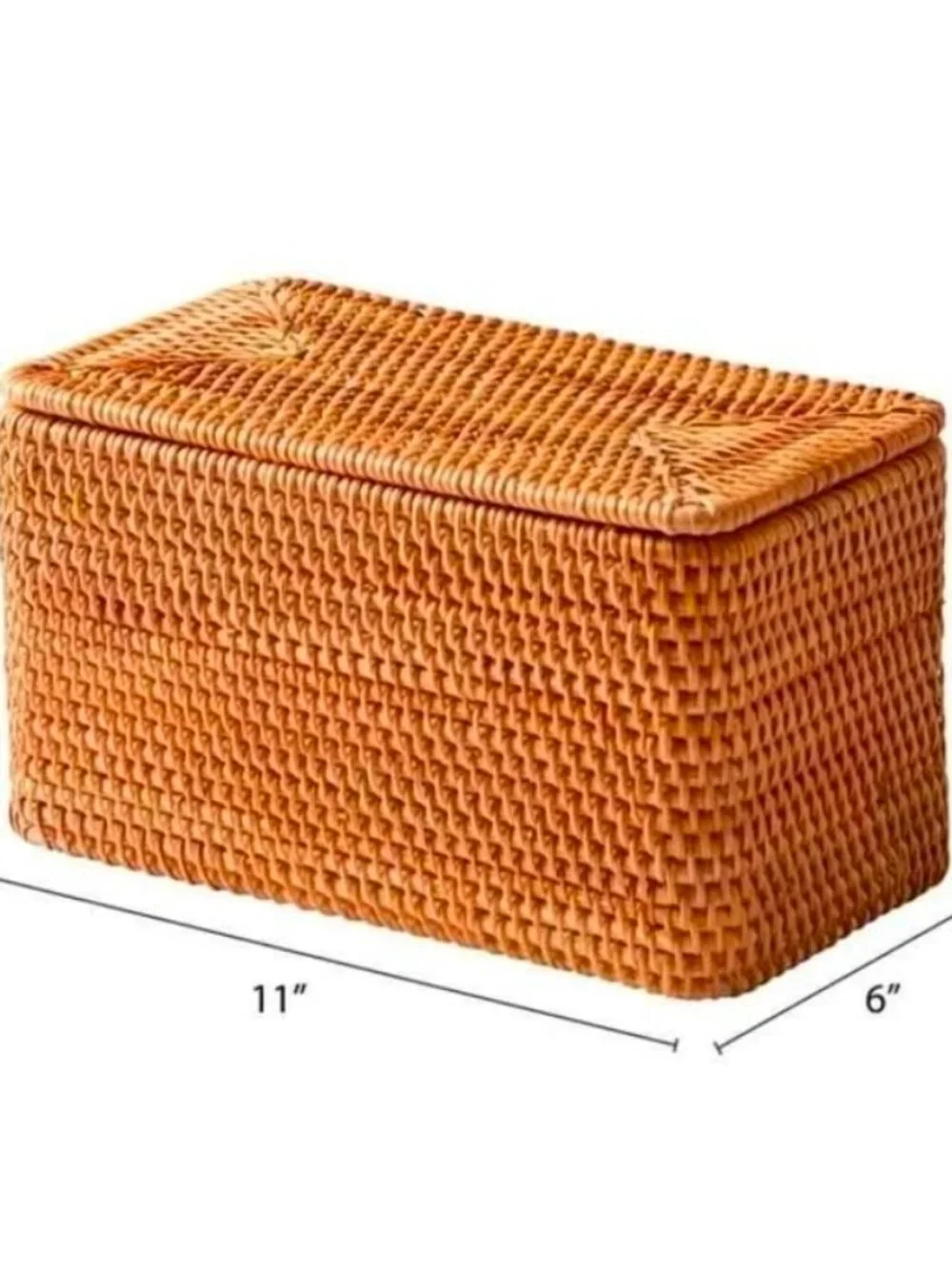 Better Homes & Gardens Brown Rattan Organizer Basket with Lid